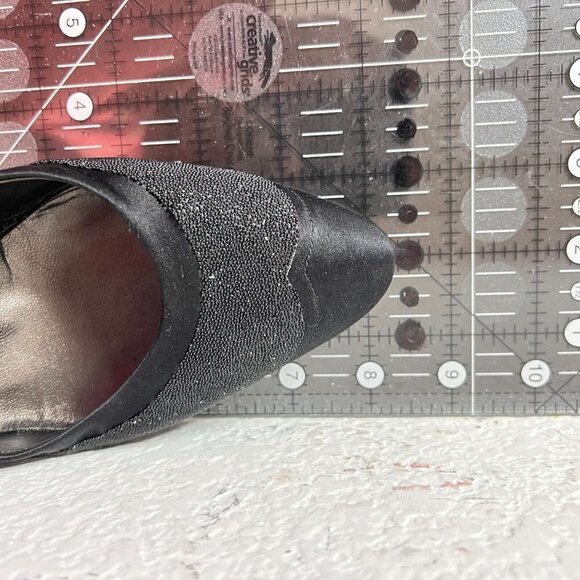 Salvatore Ferragamo Riflessa Women Size 8 B Black Satin Slip On High Heel Pumps - Picture 16 of 16